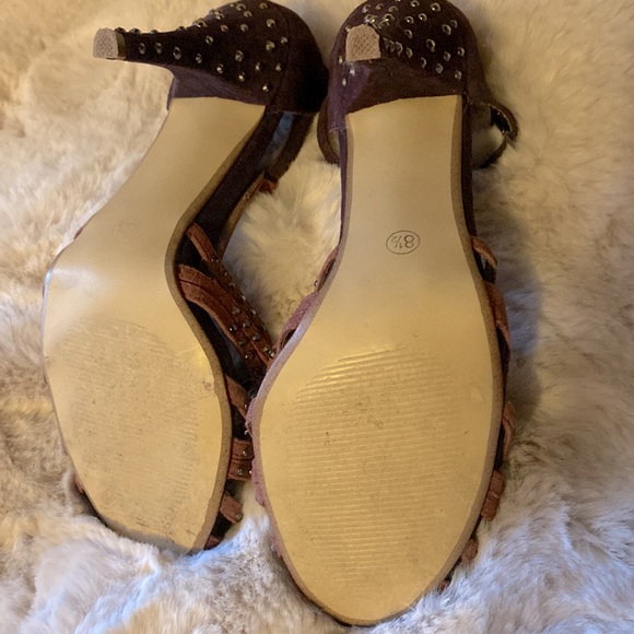 Purple suede stilettos with marcasite details - Picture 3 of 4